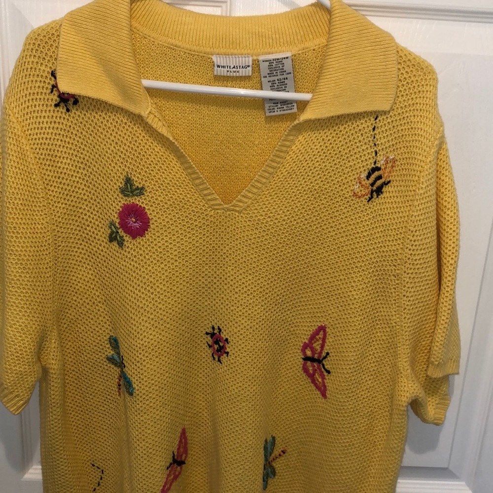 WHITE STAG 22W/24W SHORT SLEEVE SWEATER